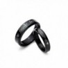 Meidiya "Forever Love" Black Stainless Steel Titanium Wedding Band Couple Lover Rings - C212NETLKE1