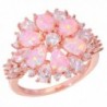 CiNily Pink Opal Zircon Women Jewelry Gemstone Rose Gold Plated Ring Size 5-12 - CA17YHZ34UX