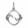 Small Diamond Shape Maori Koru New Beginnings Charm with Two Curls in Sterling Silver - CR119OD0IG7