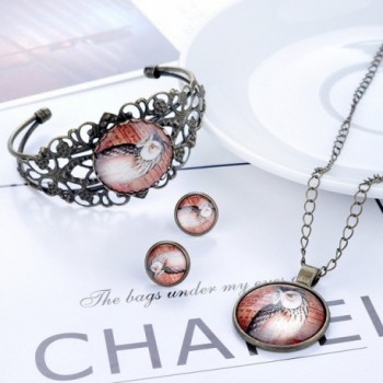 Gemstone Earrings Necklace Women Owl js000724 2 in Women's Jewelry Sets