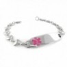 MyIDDr - Pre-Engraved & Customized Diabetes Type II Ladies Medical Bracelet- Heart Chain - C411BUVFU3R