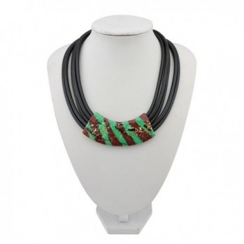 Chunky Statement Choker Necklace NK 10398 Green