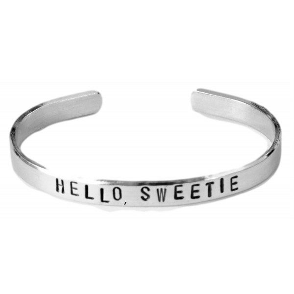 Doctor Who Inspired Bracelet - Hello- Sweetie - Hand Stamped Aluminum Cuff Bracelet - CP11JSP4IML