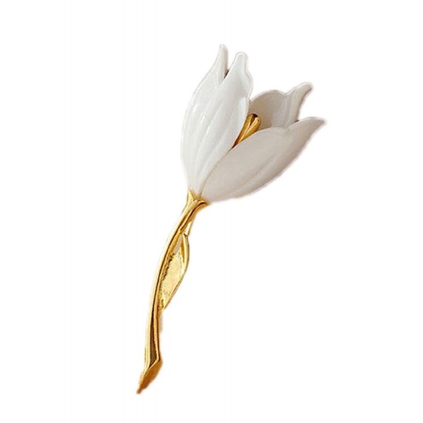 Top Cheer Elegant Fashion Tulip Flower Brooch Lapel Pins - CP184XWKZ0G