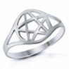 MIMI 925 Sterling Silver Wicca Pentacle Ring - CK119XVWS5T