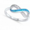 Clear Simulated Infinity Sterling Silver