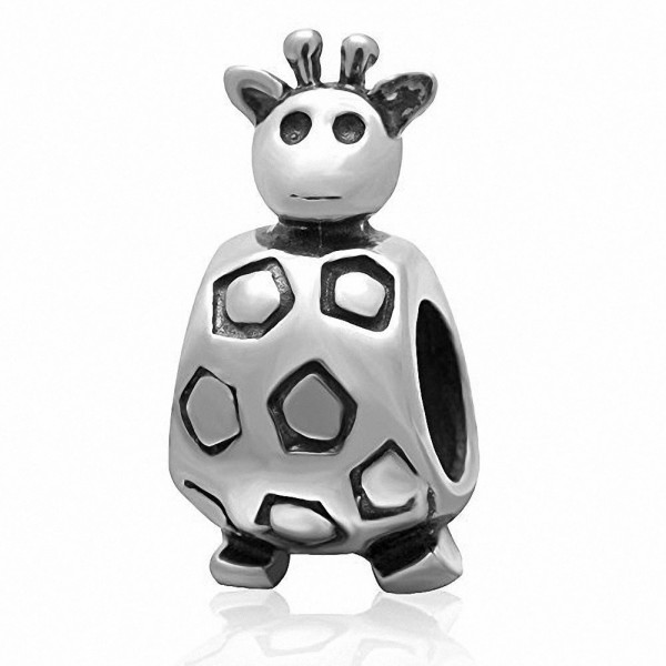 Animal Giraffe Beads Charm Authentic 925 Sterling Silver Fits European Charms Bracelet - CT12DSTIB7P