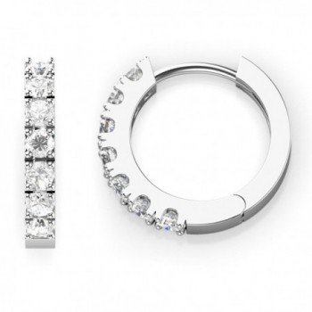 925 Sterling Silver Round CZ Cubic Zirconia Huggie Hoop Earrings - CQ127OKS47V