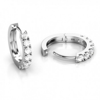 Sterling Silver Zirconia Huggie Earrings