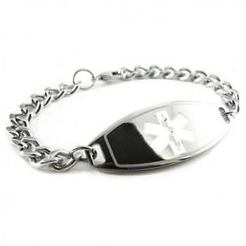 MyIDDr - Pre-Engraved & Customized Latex Allergy Alert Medical Bracelet- White - CK119I8V9LV