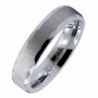 MJ 5mm White Tungsten Carbide Brushed Sideways Finish Grooved Edges Wedding Band Ring - C112ID2TZK9