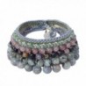 NOVICA Multi-Gemstone Labradorite Crocheted Wristband Bracelet- 7"- 'Bangkok Orchid' - CT127WEM8MB