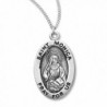 Heartland Women's Sterling Silver Oval Saint Monica Pendant + Best Quality USA Made + Chain Choice - CL119PY7EIP