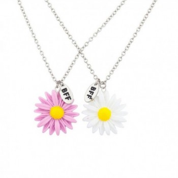 Lux Accessories Best Friends BFF Daisies Necklace Set ( 2 Pc ) - CW12F780XCB
