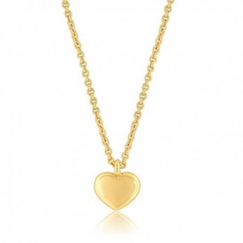 Heart Necklace- Heart Pendant Necklace- 24K Gold Plated -16" + 2" Extender - C812NU74SMZ