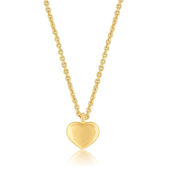 Heart Necklace- Heart Pendant Necklace- 24K Gold Plated -16" + 2" Extender - C812NU74SMZ