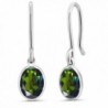 1.60 Ct Oval Tourmaline Green Mystic Topaz 925 Sterling Silver Earrings - CP118KZ5Z0T