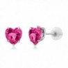 1.90 Ct Heart Shape 6mm Pink Mystic Topaz 10K White Gold Stud Earrings - CT117AAIEKV