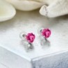 Heart Shape Mystic Topaz Earrings in Women's Stud Earrings