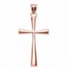 Solid 10k Rose Gold Simple Cross Pendant - CU120GXW9AZ