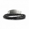Engraved Stainless Medical Bracelets Leather