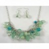 New Necklace Earring Set with Seafoam Colored Faceted Beads - C911L9HH6EX