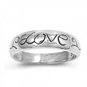 Love Word Polished Cute Thumb Baby Ring New .925 Sterling Silver Band Sizes 2-9 - CA187YU2ON7