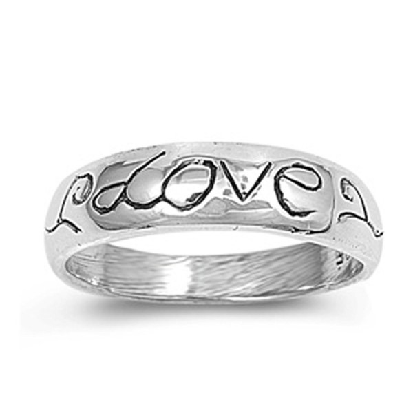 Love Word Polished Cute Thumb Baby Ring New .925 Sterling Silver Band Sizes 2-9 - CA187YU2ON7