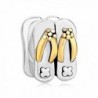 LovelyJewelry Sterling Silver Beach Slippers Charm Beads For Bracelet - CY12MALJFI3