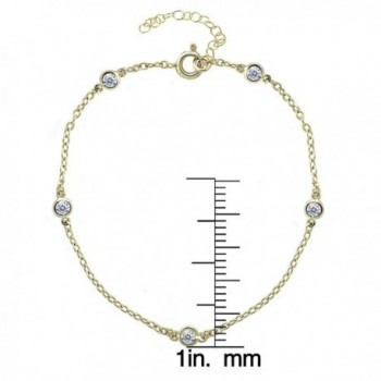 Yellow Flashed Sterling Zirconia Station in Women's Anklets