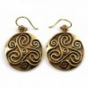 Bronze Engraved Celtic Knot triskelion Drop Dangle Earrings Fish Hook Vintage Thailand Jewelry - CL12DTW2SVV