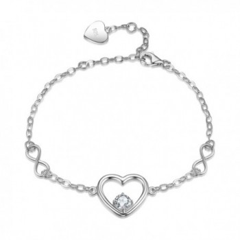 Sterling Infinity Zirconia Adjustable Bracelet