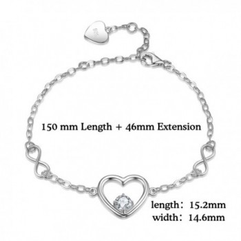 Sterling Infinity Zirconia Adjustable Bracelet in Women's Link Bracelets