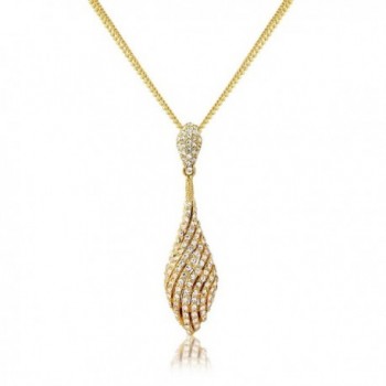 Bridal - Evening - Jewelry Gift Set - Gold Tone- Swirl Necklace Pendant With Earrings Set - Gift Boxed - For Her - CC118Y6M4GH