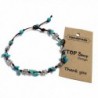 Turtle Steel Stone Blue Turquoise Bead Anklet or Bracelet 26 cm.Handmade for Women Teens and Girls - CX12JQ559CP