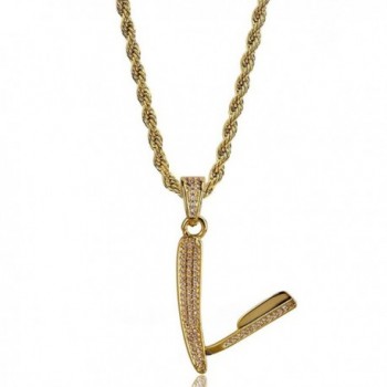 Plated Barber Scissors Pendant Necklace
