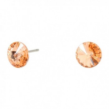 Rosemarie Collections Women's Genuine Austrian Crystal Small Peach Stud Earrings - C412NR4PRX8