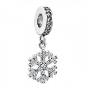 LovelyJewelry Snowflake Charms Synthetic Crystal Dangle Spacer Bead For Bracelets - CU12O14L37F