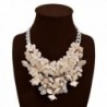 Ziye Shop Retro Bohemian Multilayer Floral Beaded Necklace for Women - White - CK12K9FYS9V