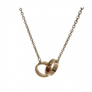 Baoli 1.4cm Double Love Loop Rose Gold Necklace Jewelry for Women - CI182DQYT0E