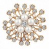 ShinyJewelry Flower Artificial Pearls Brooch Pins For Women - Yellow - CI187HY0ZIG