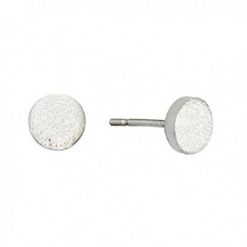 Silverly Women's .925 Sterling Silver Small Round Geometric Diamond Dust Texture Stud Earrings - C412MXKU6UH