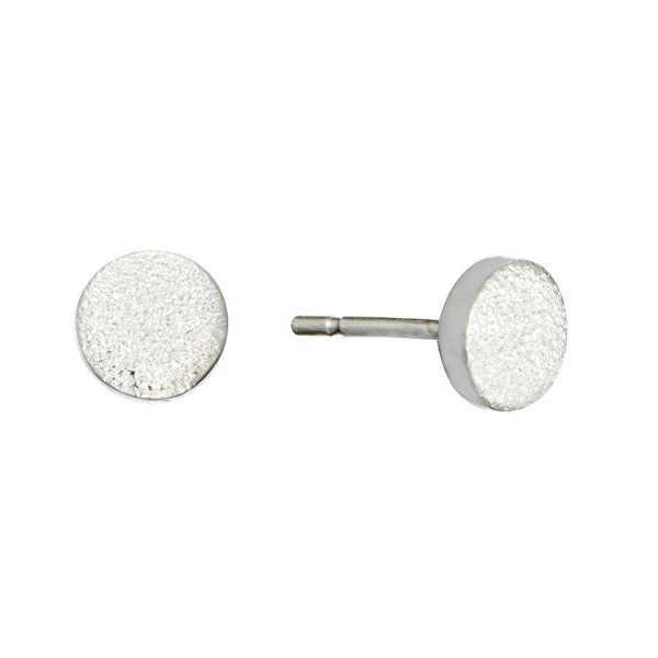 Silverly Women's .925 Sterling Silver Small Round Geometric Diamond Dust Texture Stud Earrings - C412MXKU6UH