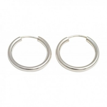 Sterling Silver Continuous Endless Hoop Earrings- (2mm Tube) - CS11J9T93ML