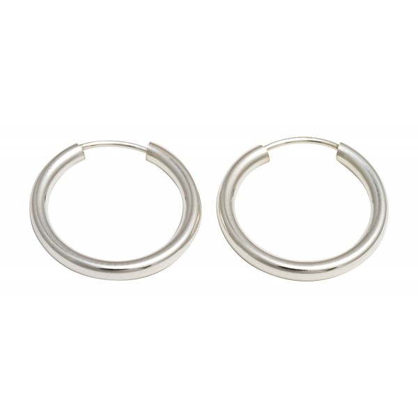 Sterling Silver Continuous Endless Hoop Earrings- (2mm Tube) - CS11J9T93ML