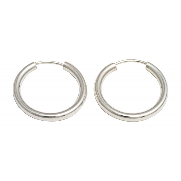 Sterling Silver Continuous Endless Hoop Earrings- (2mm Tube) - CS11J9T93ML