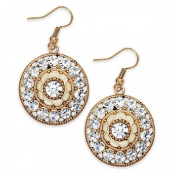 American Rag Earrings- Gold-Tone Rhinestone Round Dangle Drop Earrings - CN11N137U4T