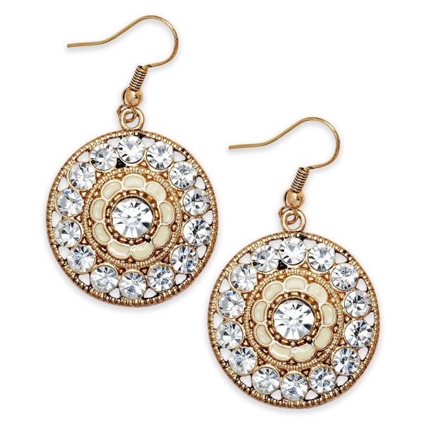 American Rag Earrings- Gold-Tone Rhinestone Round Dangle Drop Earrings - CN11N137U4T