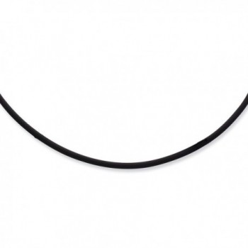 Sterling Silver 3mm Black Rubber Cord Necklace - Lobster Claw - Length Options: 16 18 - CZ112G857R7