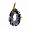 Rock Paradise Beautiful Natural Agate Slice Druzy Pendant with Gold Plated Edge AM8B7-03 - CM11QEAFUG5